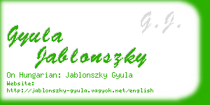 gyula jablonszky business card